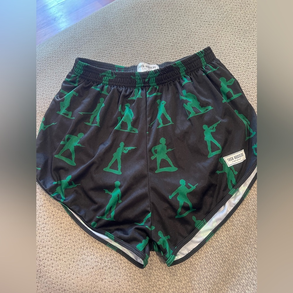 Toy Soldier Print Shorts - Black and Green